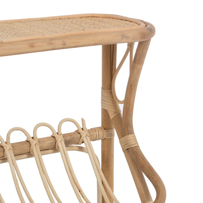 Mesa Revistero Natural Ratán Salón 70 X 30 X 50 Cm