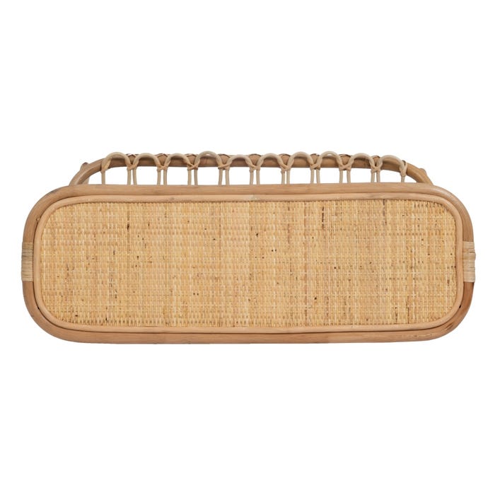 Mesa porta-revistas de vime natural para sala de estar 70 x 30 x 50 cm