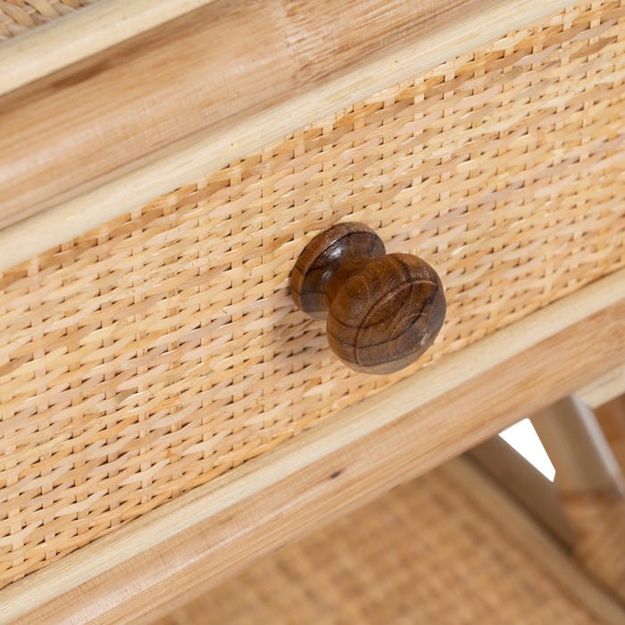 Mesita Natural Ratán Dormitorio 45 X 35 X 50 Cm