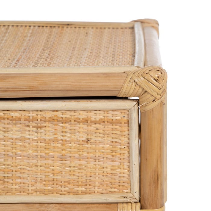 Mesa de quarto de vime natural 45 x 35 x 50 cm
