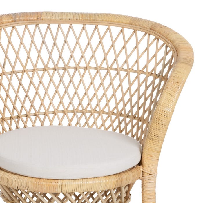 Natural Rattan Living Room Armchair 84 X 68 X 84 Cm