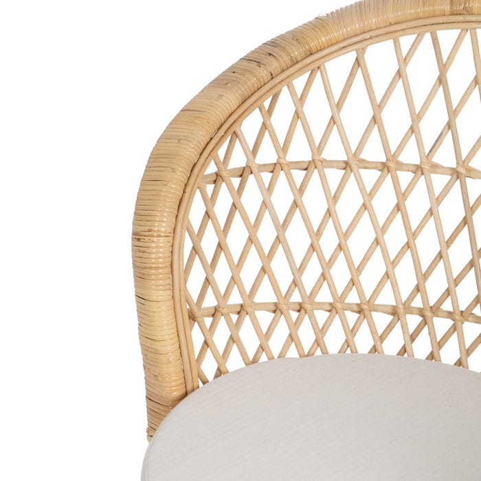 Natural Rattan Living Room Armchair 84 X 68 X 84 Cm