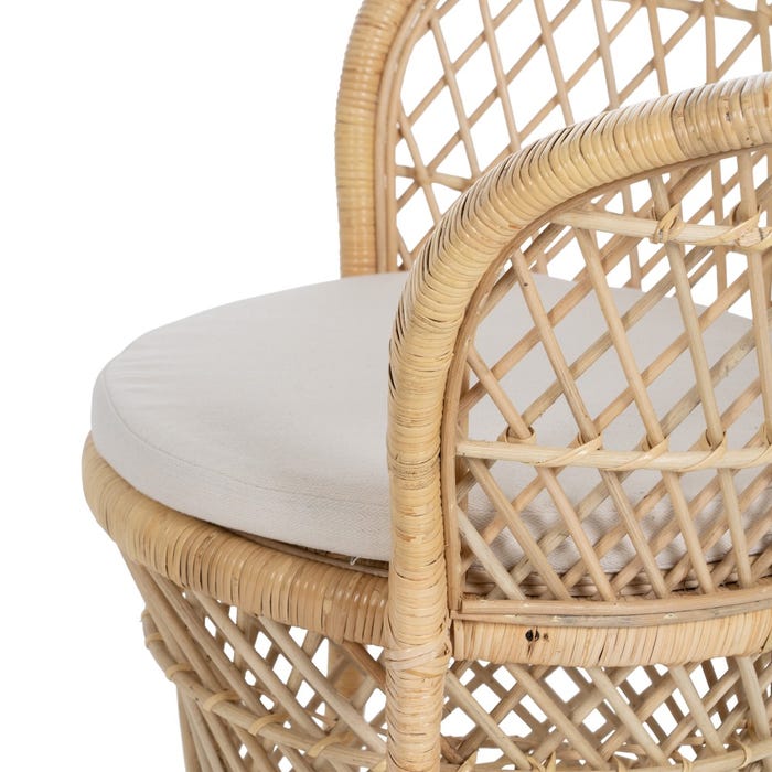 Natural Rattan Living Room Armchair 84 X 68 X 84 Cm