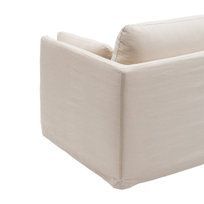 Sofá 3 Plazas Beige Tejido Salón 224 X 100 X 94 Cm