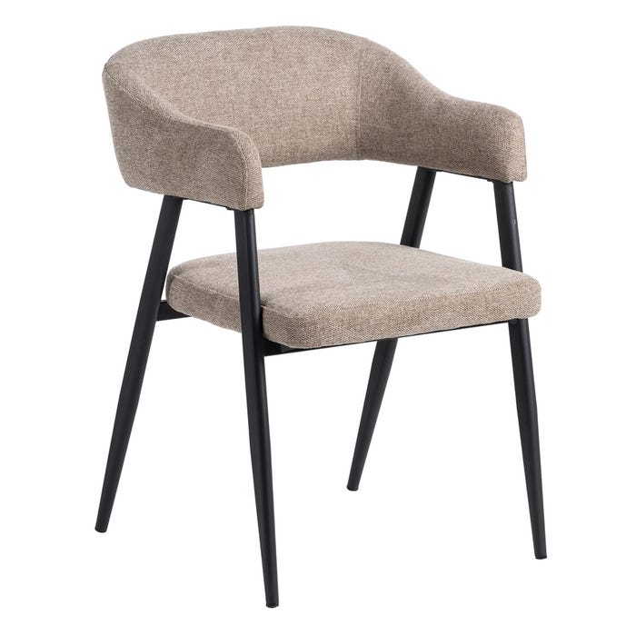 Silla Taupe Tejido-Metal Salón 56 X 60 X 81 Cm