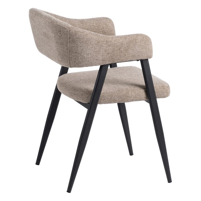 Silla Taupe Tejido-Metal Salón 56 X 60 X 81 Cm