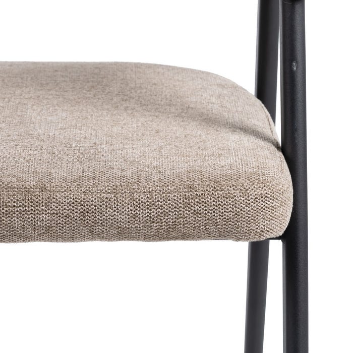 Silla Taupe Tejido-Metal Salón 56 X 60 X 81 Cm