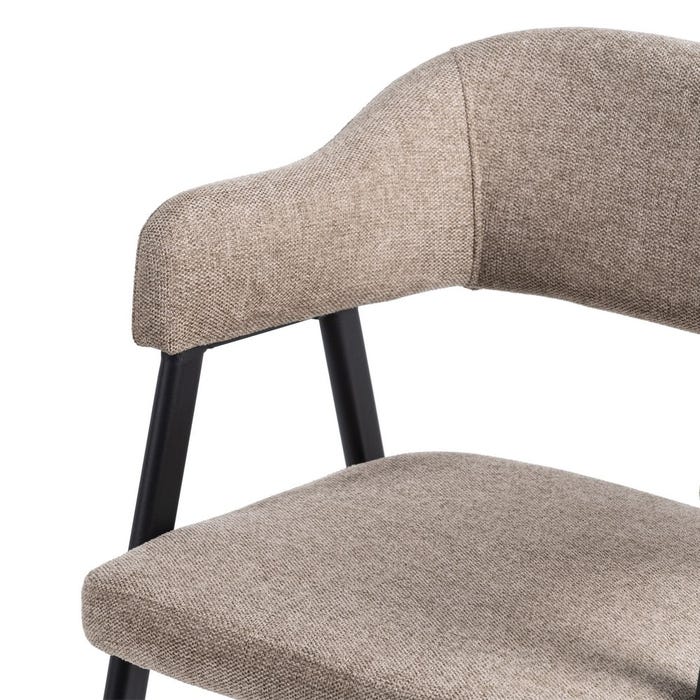 Silla Taupe Tejido-Metal Salón 56 X 60 X 81 Cm