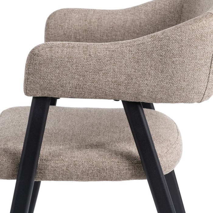Silla Taupe Tejido-Metal Salón 56 X 60 X 81 Cm