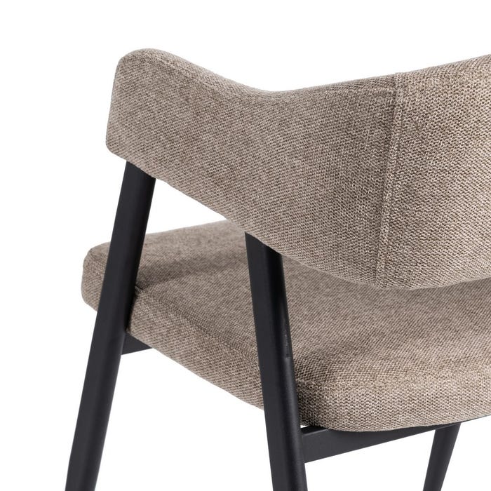 Silla Taupe Tejido-Metal Salón 56 X 60 X 81 Cm