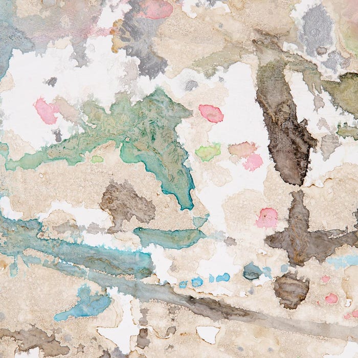 Pintura abstrata pintada à mão sobre tela em moldura de madeira