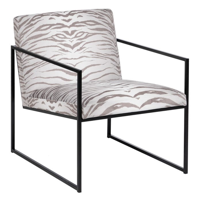 Sillón Animal Print Tejido-Metal Salón 65 X 85 X 73 Cm