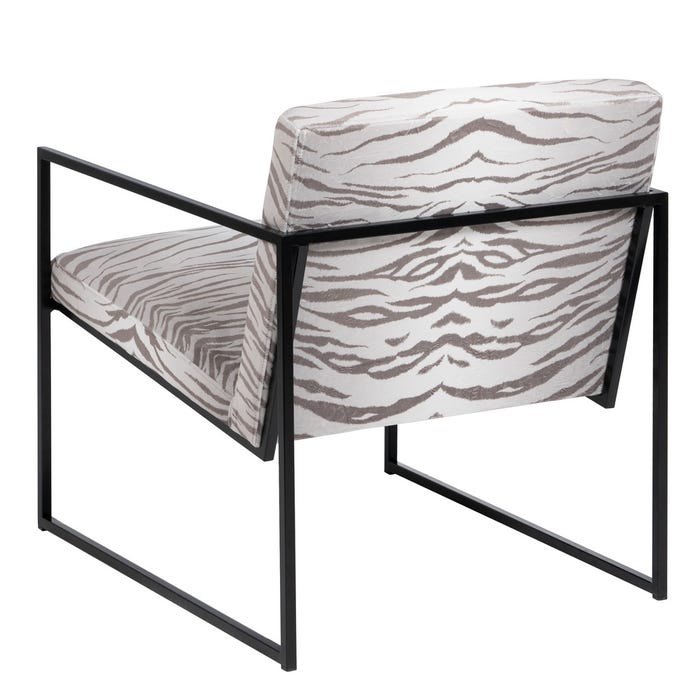 Sillón Animal Print Tejido-Metal Salón 65 X 85 X 73 Cm