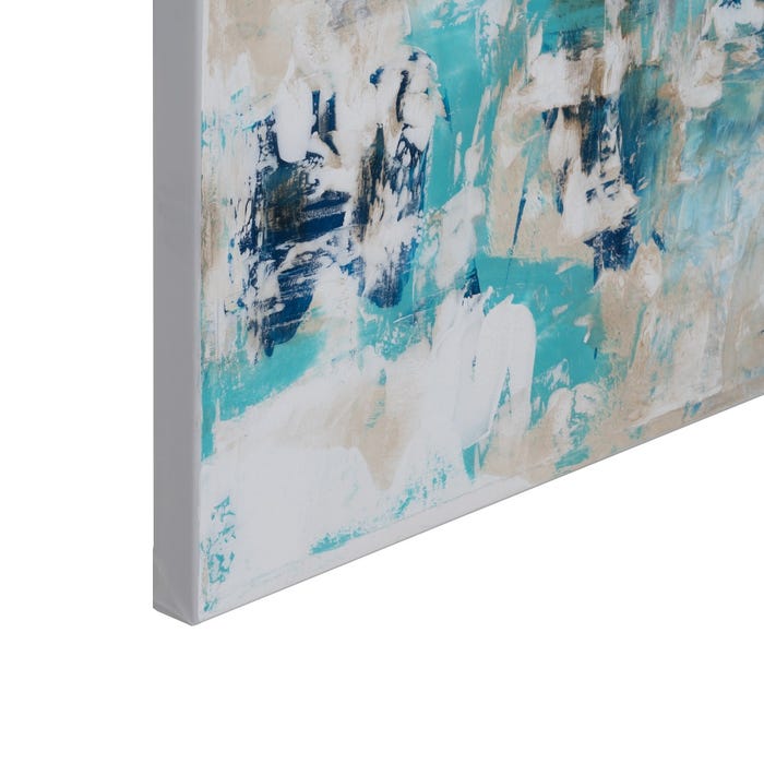 Pintura abstrata pintada à mão sobre tela em moldura de maca. 2 modelos.