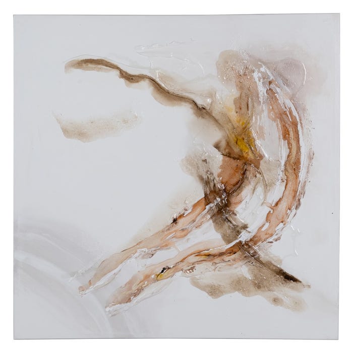 Pintura abstrata pintada à mão sobre tela em moldura de maca. 2 modelos.