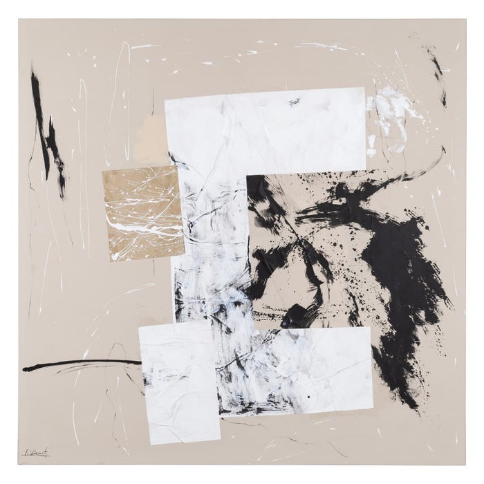 Pintura abstrata pintada à mão sobre tela em moldura de maca. 2 modelos.