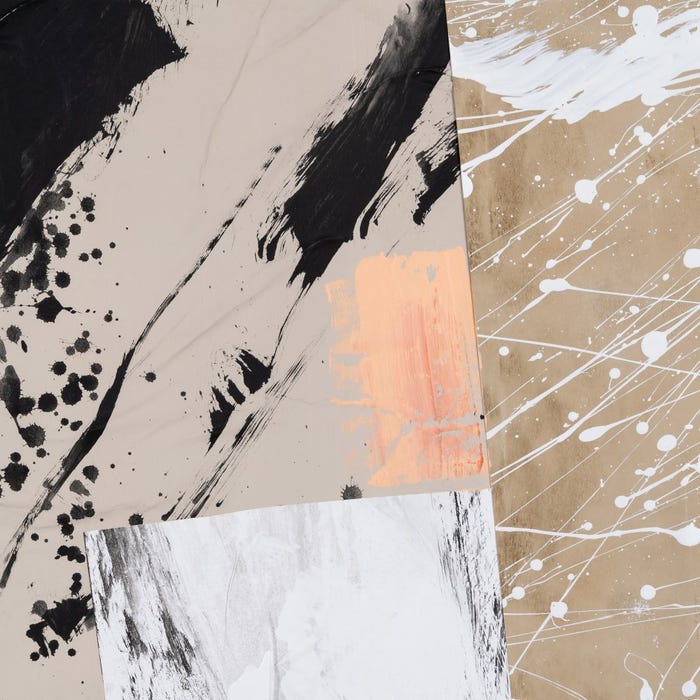 Pintura abstrata pintada à mão sobre tela em moldura de maca. 2 modelos.