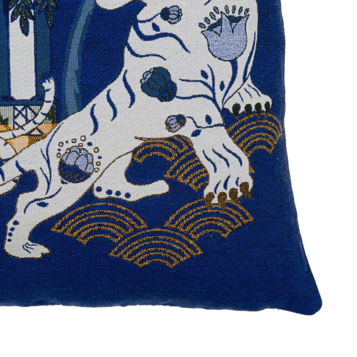 Almofada Tigres Azuis Algodão/Poliéster 45 X 45 Cm