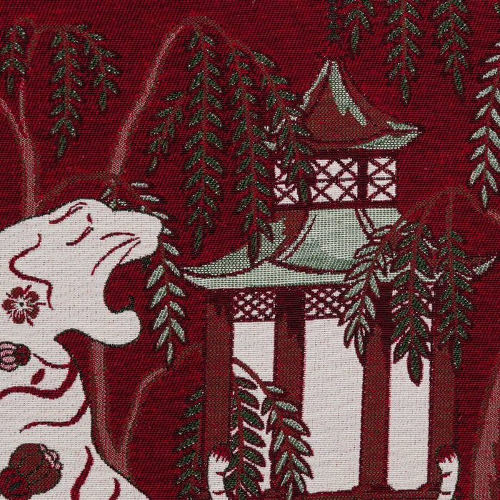 Burgundy Tigers Cushion Cotton / Polyester 45 x 45 cm