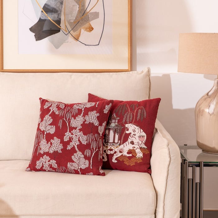 Cojín Paisaje Burdeos 45 X 45 Cm