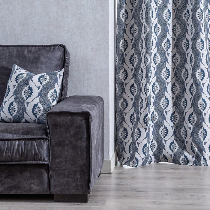 Cojín Estampado Azul Algodón / Poliéster 45 X 45 Cm