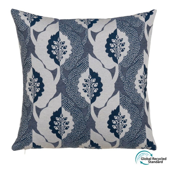 Almofada Azul Estampada Algodão/Poliéster 45 X 45 Cm
