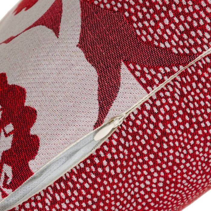 Cojín Estampado Rojo Algodón / Poliéster 45 X 45 Cm