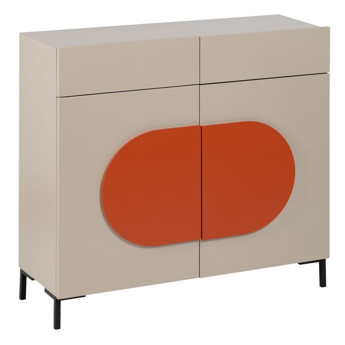 Mueble Recibidor Necto Taupe Dm-Metal 90 X 32 X 85,50 Cm