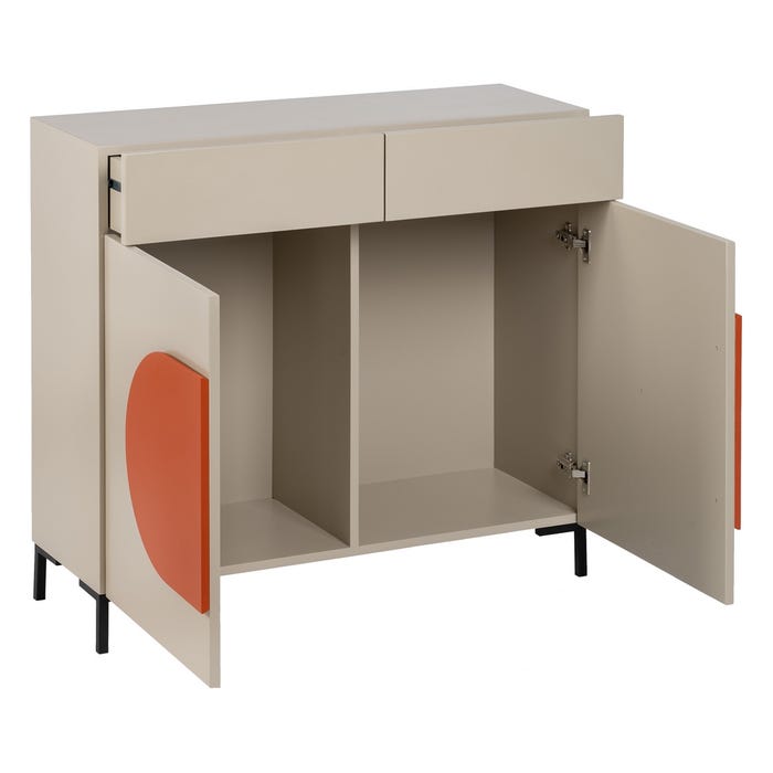 Móveis de corredor de metal Necto Taupe DM 90 x 32 x 85,50 cm