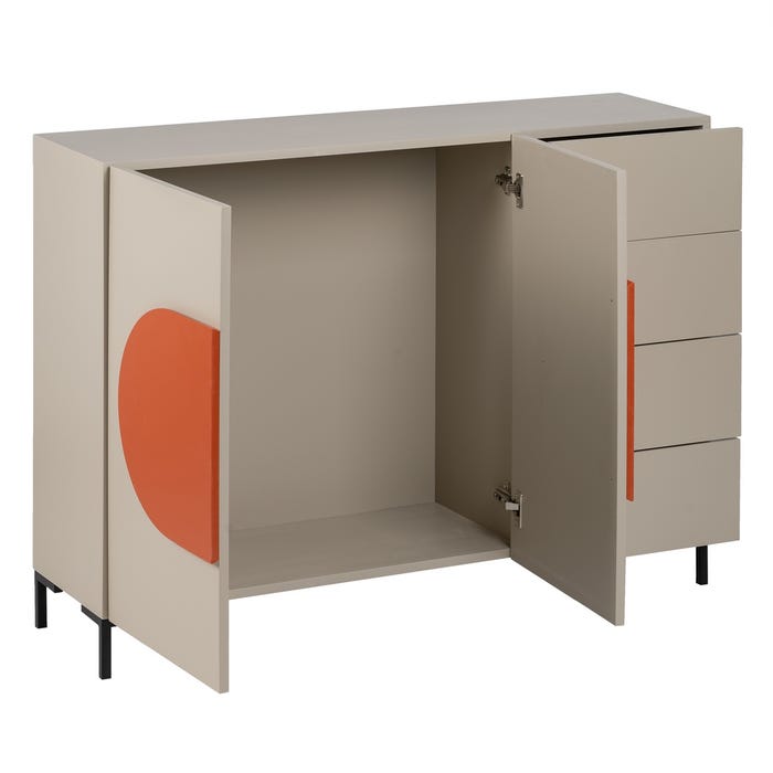 Aparador Necto Taupe Dm-Metal Salón 113 X 31,30 X 85 Cm