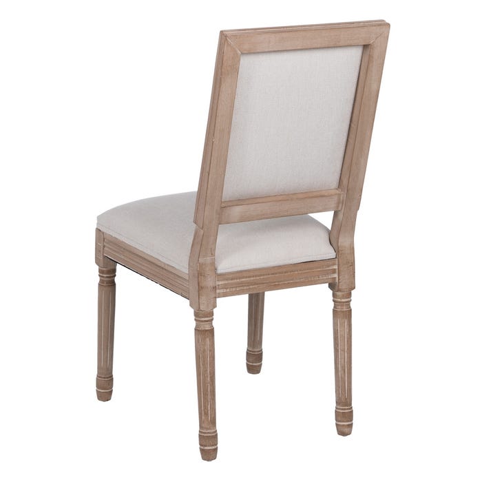 Silla Beige Madera De Caucho Salón 45 X 53 X 95 Cm