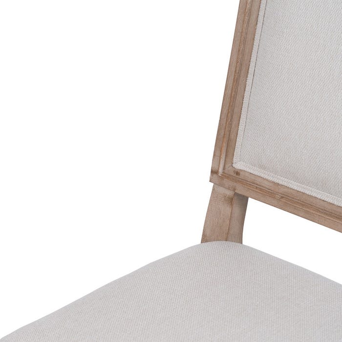 Silla Beige Madera De Caucho Salón 45 X 53 X 95 Cm