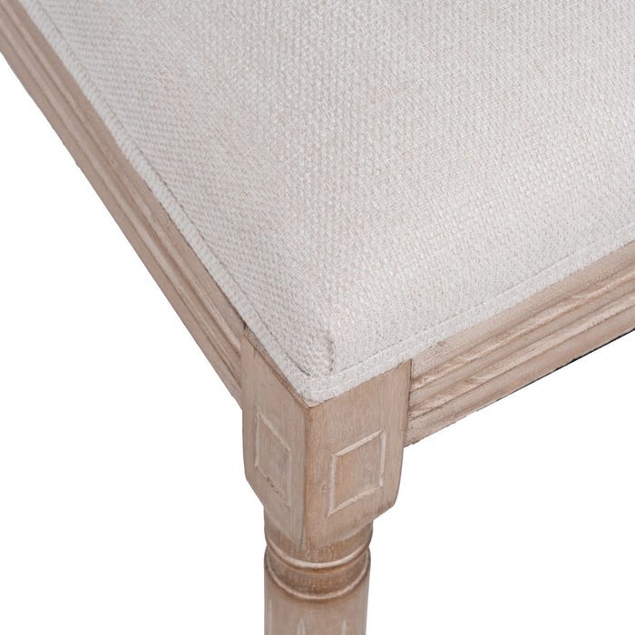 Silla Beige Madera De Caucho Salón 45 X 53 X 95 Cm