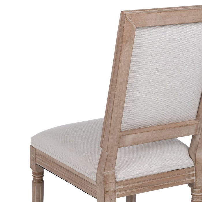 Silla Beige Madera De Caucho Salón 45 X 53 X 95 Cm