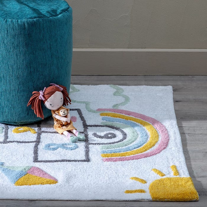 Alfombra Algodón Infantil Dormitorio 160 X 120 Cm