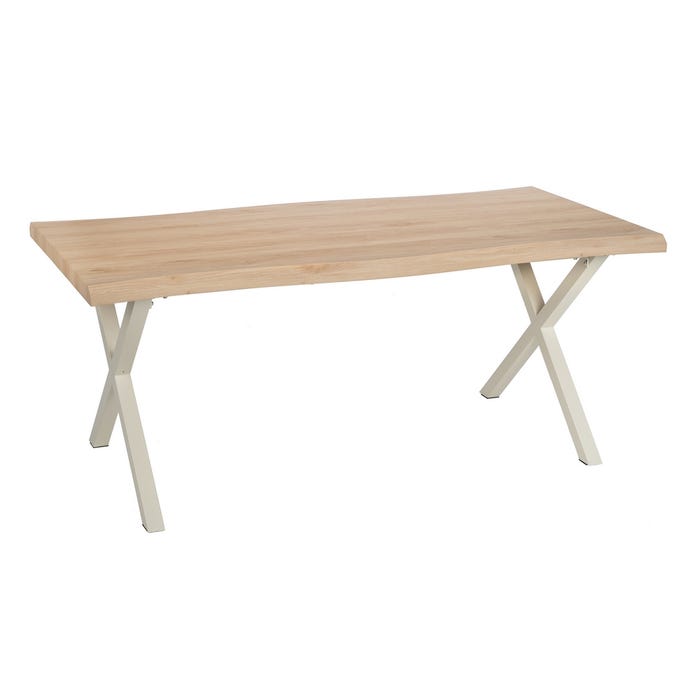 Mesa Comedor Natural-Crema Dm-Metal 180 X 90 X 75 Cm