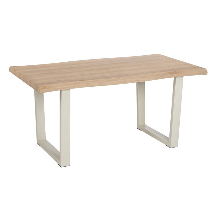 Mesa Comedor Natural-Crema Dm-Metal 160 X 90 X 75 Cm