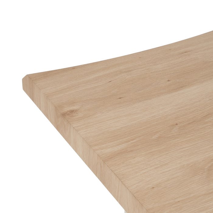 Mesa Comedor Natural-Crema Dm-Metal 160 X 90 X 75 Cm