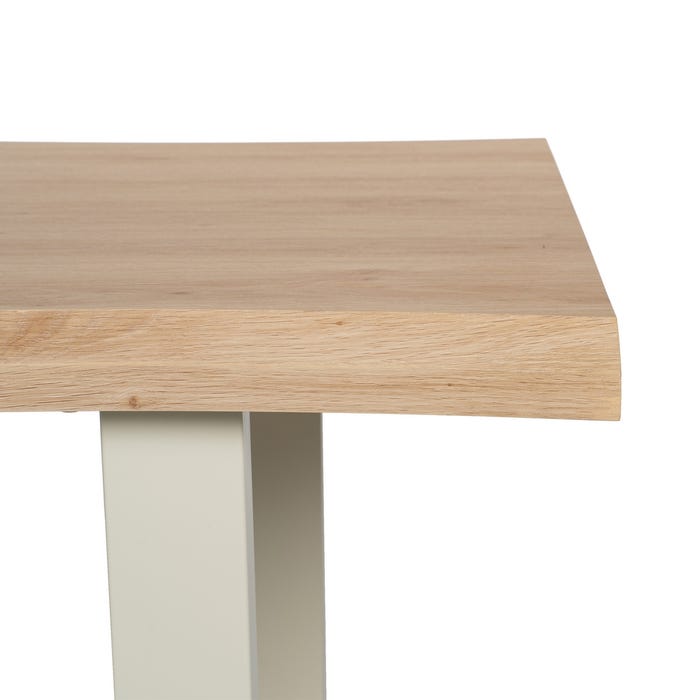 Mesa Comedor Natural-Crema Dm-Metal 160 X 90 X 75 Cm