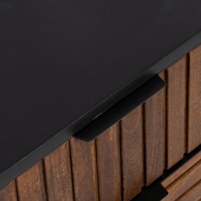 Mesita Marrón-Negro Madera-Hierro 40 X 40 X 50 Cm