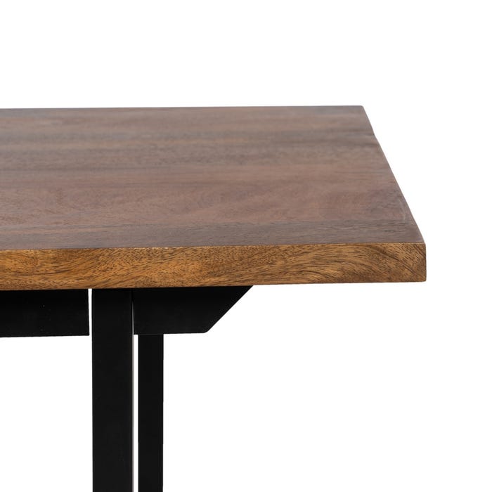 Mesa Centro Marrón-Negro Madera-Hierro 110 X 60 X 40 Cm