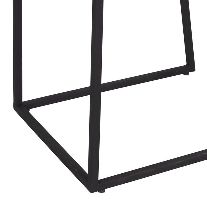Mesas de ferro/mármore S/2 marrom-creme 45 x 35 x 63,50 cm