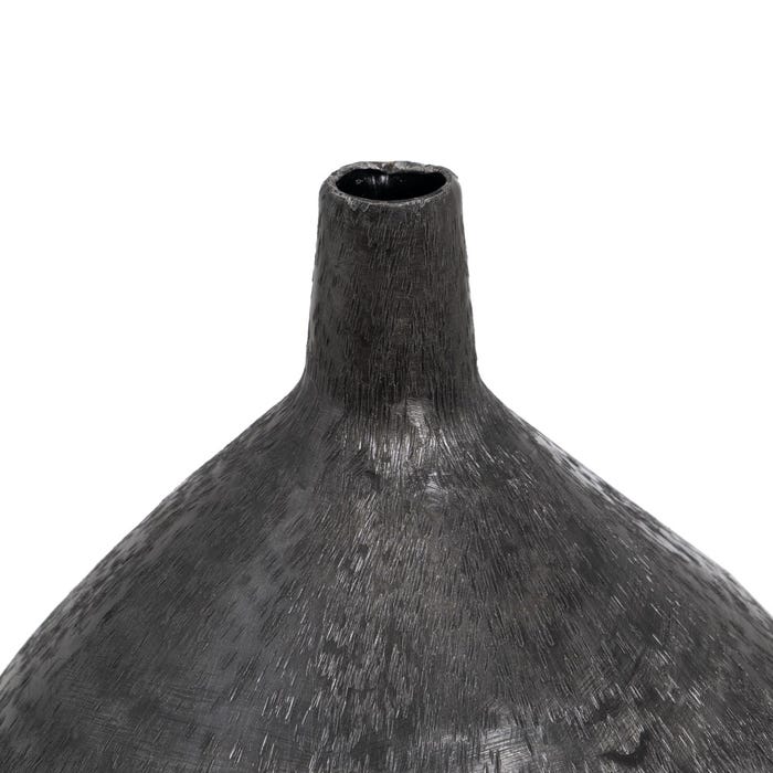 Black Aluminum Vase Decoration 33 X 33 X 120 Cm