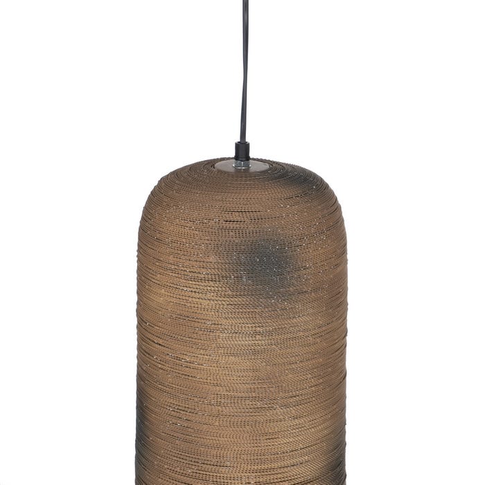 Lámpara Techo Metal-Fibra Natural 20 X 20 X 47 Cm