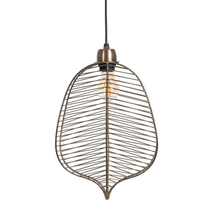 Lámpara Techo Oro Viejo Metal 25 X 13 X 38 Cm