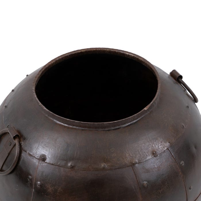 Vasija Cobre Envejecido Metal Decoración 48 X 48 X 43 Cm