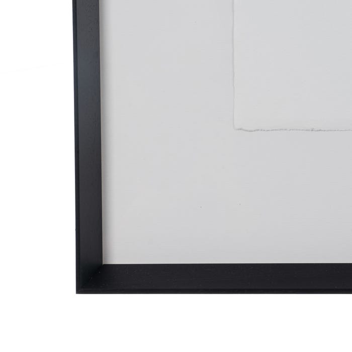 Pintura abstrata pintada à mão sobre tela em moldura.