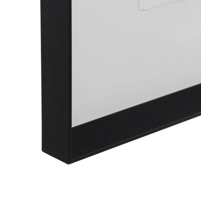 Pintura abstrata pintada à mão sobre tela em moldura.