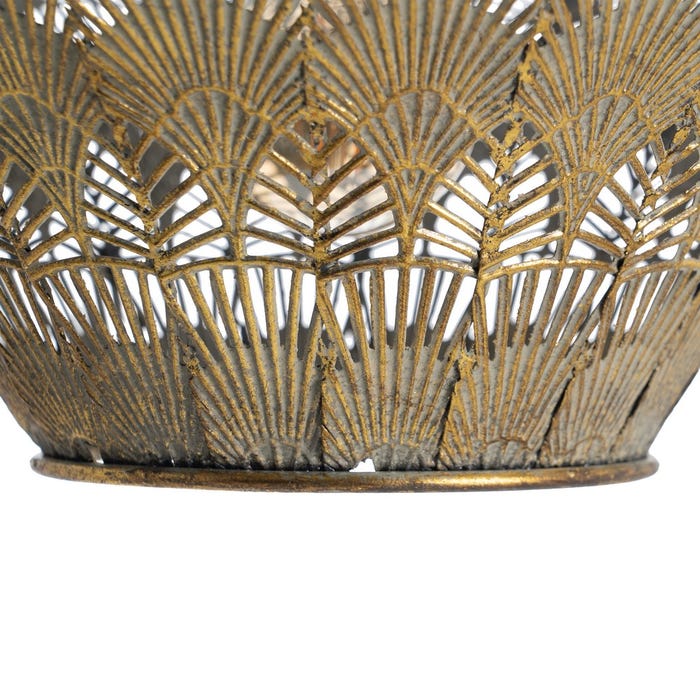 Lámpara Techo Oro-Plata Metal 47,50 X 47,50 X 20,50 Cm
