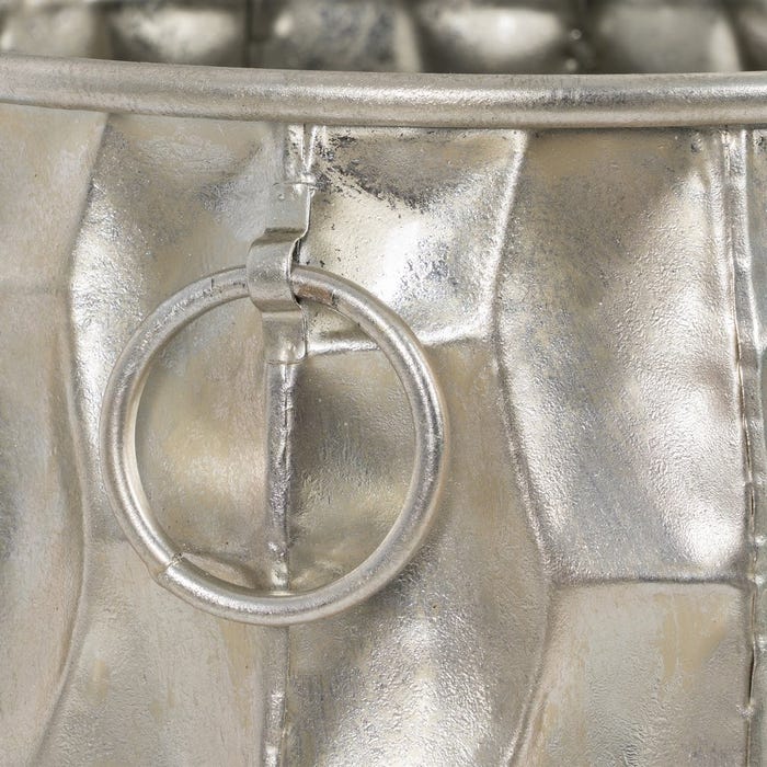 Decoração de vaso de flores de metal prateado 30 x 30 x 44,50 cm